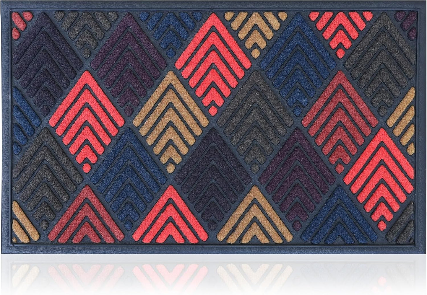 Extra Durable, Superior Absorption, Front Door Mat for Outdoor & Indoor - Welcome Mat for Entryway, Entrance, Patio, Porch - Waterproof, Non-Slip Backing, Coarse Fibers (Scales,17x29)