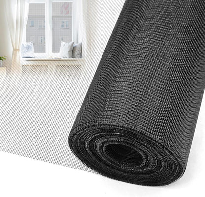 56 in × 100 ft Window Screen Mesh, Fiberglass Window Screen Replacement, Screen Mesh Roll for Window, Door, Patio, Porch (Black)