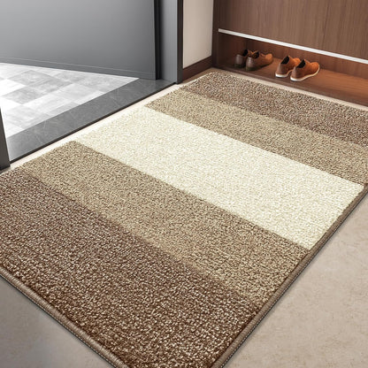 Kitinjoy Indoor Outdoor Door Mat, 32x20 Non-Slip Absorbent Dirt Trapper, Low-Profile Washable Inside Entrance Front Floor Mat, Sturdy Soft Entry Doormats for Entryway, Grey