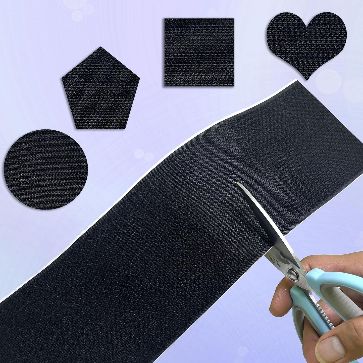 2 Inch x33 Feet Adhesive Hook and Loop Tape,Nylon Heavy Duty Tape Fasteners,Black Double Sided Self Adhesive Interlocking Tape Can Be Used to Fix Screen Window Sofa Cushions Carpet Wall Hanging