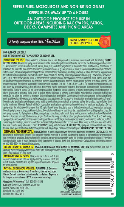 OFF! Outdoor Insect & Mosquito Repellent Fogger, Backyard Pretreat, Kills & Repels Insects in an up to 900 sq, ft, Area, 16 oz (Pack of 2)