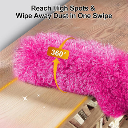Tiumso Dusters for Cleaning,Microfiber Feather Duster 5-in-1 Kit, Duster with Extension Pole 100 Inches, Cobweb Duster, Microfiber Dusters for High Ceilings and Fans, Blinds and Cars