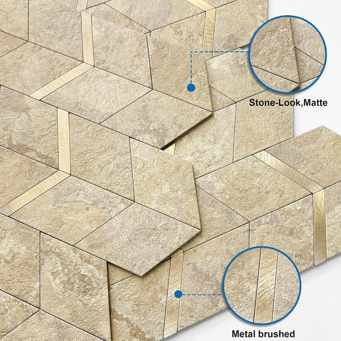 MOFIT Peel and Stick Backsplash for Kitchen,3D Wall Panel Peel and Stick Tile Self Adhesive Backsplash for Bathroom Tile Stickers Diamond (5Sheets,Blue Green Gray)