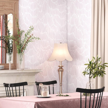 Theper Beige Wallpaper 17.3"×78.8" Modern Striped Peel and Stick Wallpaper Boho Removable Self Adhesive Wall Paper for Bedroom Waterproof White and Gold Contact Paper for Cabinets Vinyl