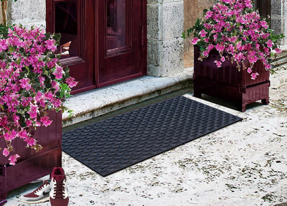 A1HC Outdoor Doormat, Natural Rubber, 18" x48”, Ideal for Outside entryway,Dirt Shoe Scraper,Heavy Duty Door mat for Indoor Outdoor,Rug Mats for Entry,Patio, Welcome Mats