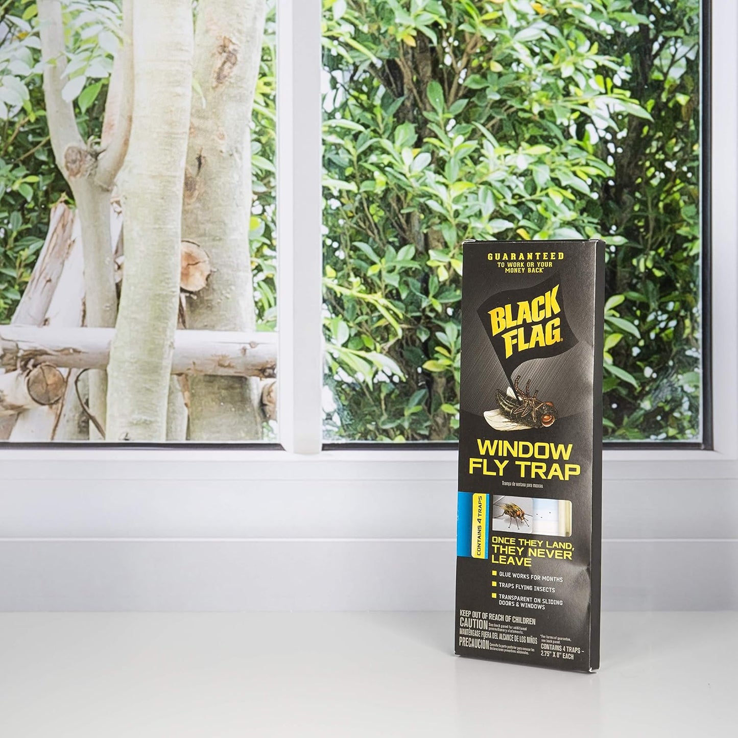 Black Flag Fly Stick, Trap Houseflies and Flying Insects, Pack of 6