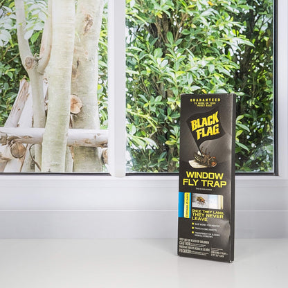 Black Flag Fly Stick, Trap Houseflies and Flying Insects, Pack of 6