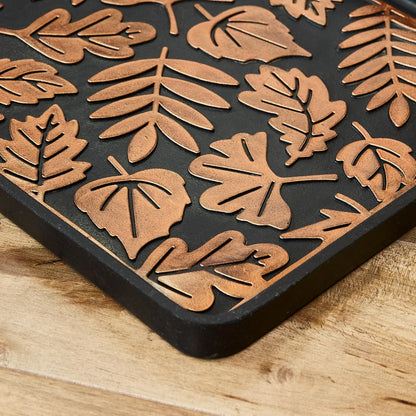 Eddie Bauer Rubber Boot Tray – Lake Waves Design, 16"x32", Black – Waterproof Entryway Boot Mat