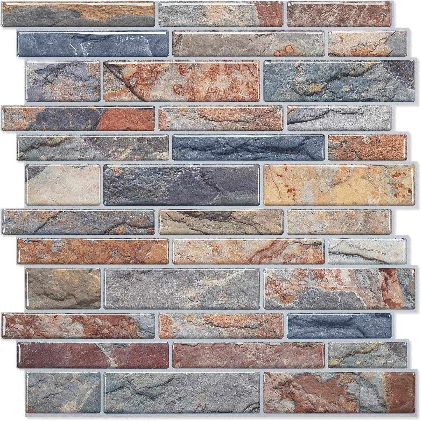 STICKGOO Thicker Design Peel and Stick Tile Backsplash, 12”×12” Stick on Backsplash for Kitchen, Self Adhesive Tile Stickers for Kitchen Backsplash and Bathroom(10 Sheets, Vintage Stone)