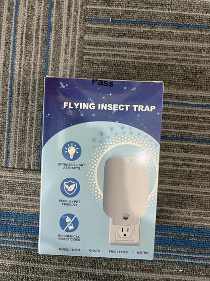 ANTI-BRUMM Flying Insect Trap, Fruit Fly Trap Plug in Bug Catcher, Bug Light Trap Indoor Fly Trap for Home Mosquito Indoor Killer, Light Attract & Safer Sticky Trap (1 Device + 5 Refills), white