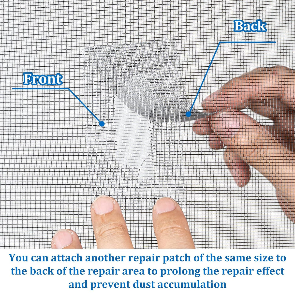 Window Screen Repair Tape 2 in x 40 FT Fiberglass Strong Adhesive Screen Patch, Waterproof Mesh Repair Kit for Window & Door Screen Holes Tears - Black