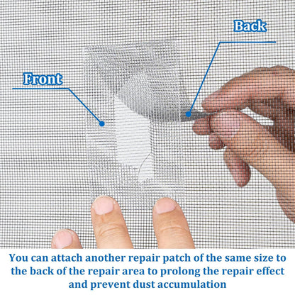 Window Screen Repair Tape 2 in x 40 FT Fiberglass Strong Adhesive Screen Patch, Waterproof Mesh Repair Kit for Window & Door Screen Holes Tears - Black