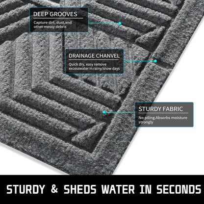 Yimobra Front Door Mat, All-Season Waterproof Outdoor Mat for Entrance with Drainage Holes, Heavy Duty Non-Slip Doormat for Garage Patio Entryway Indoor, 29.5x17, Red