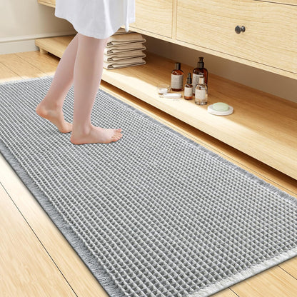 Smiry Waffle Bath Mat 30x20, Extra Soft Absorbent Bathroom Rugs, Non Slip Machine Washable Quick Dry Bath Rugs for Bathroom Floor, Tub, Shower, Home Decor Accessories, Brown