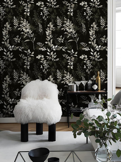 Floralplus Peel and Stick Wallpaper Boho Leaf Removable Wallpaper for Bathroom Renter Leaf Contact Paper for Locker Shelf Liner Vinyl Adhesive Wallpapers Wall Mural Decor 17.5 in x 118 in