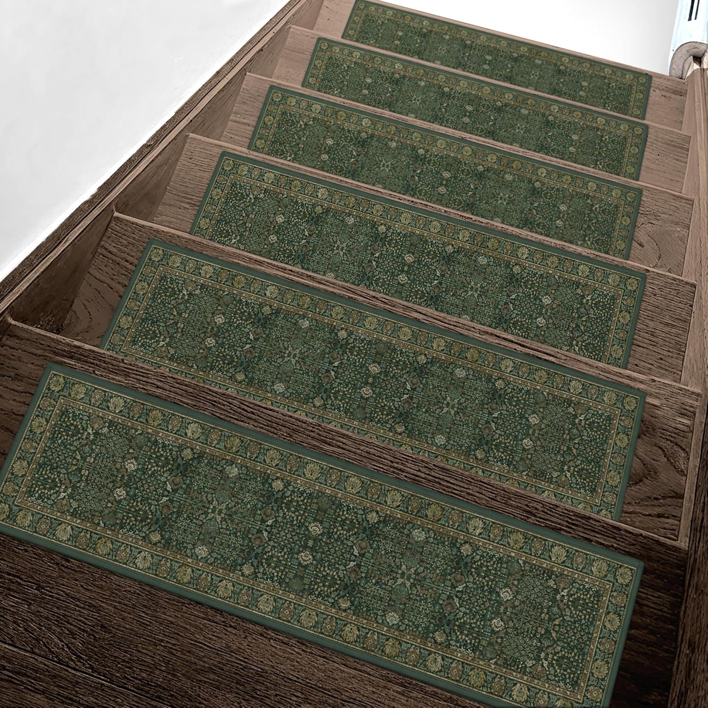 sarben Non Slip Stair Treads for Wooden Steps 15PCS - 8"x30" Indoor Safety Carpet, Edging Mats with TPE Adhesive Backing, Pet and Elderly Friendly Stair Rugs (Taupe) - Colors B