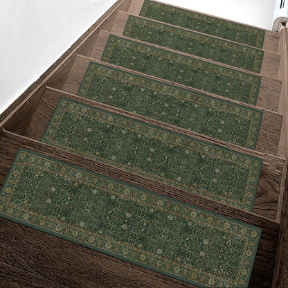 sarben Non Slip Stair Treads for Wooden Steps 15PCS - 8"x30" Indoor Safety Carpet, Edging Mats with TPE Adhesive Backing, Pet and Elderly Friendly Stair Rugs (Taupe) - Colors B