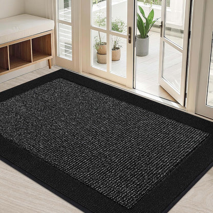 BEQHAUSE Indoor Door Mat 20" x 32", Dirt Trapper Door Mats Non-Slip Entryway Rugs Washable, Resist Dirt Absorbent Welcome Mat, Low Profile Floor Mats for Front Back Door and Entryway, Taupe