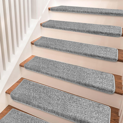 PURE ERA Carpet Stair Treads Tape Free Non Slip Indoor Stair Carpet Stair Protectors Pet-Friendly Non-Slip Skid Resistant Washable Reusable 8" x 30"(2 Pieces,Black)