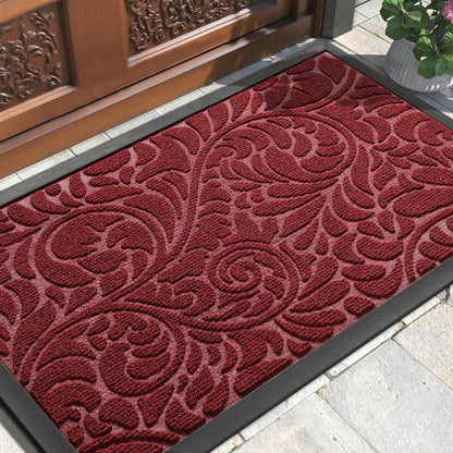 Yimobra Front Door Mat Outside Entrance, Waterproof Sturdy Retro Outdoor Mat, Heavy Duty Non-Slip Doormat for Garage Patio Entryway Indoor, Easy Clean, 29.5x17, Grey
