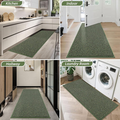 BEQHAUSE Dirt Trapper Door Mat 20" x 32", Non-Slip Washable Doormats Entrance Mat, Dirt Resistant and Absorbent Welcome Mat, Low Profile Floor Mats for Front Back Door and Entryway, Beige