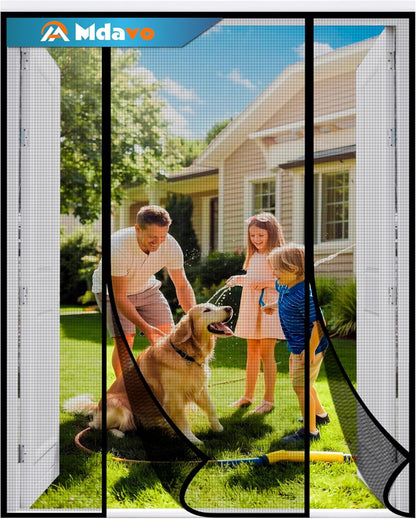 Mesh Screen with Magnetic Closure-Keeps Bugs Out Let Breeze in, Heavy Duty - Pet and Kid Friendly, Works with Front, Sliding Doors (38 x 82 Inch)