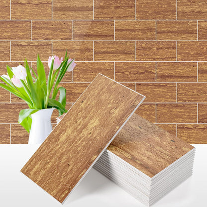 Vamos Tile 100-Piece Glossy Dolomite White Peel and Stick Backsplash Tile,3''x6'' PVC Subway Tile with White Grout, Stick on Backsplash for Kitchen/Bathroom/Fireplace