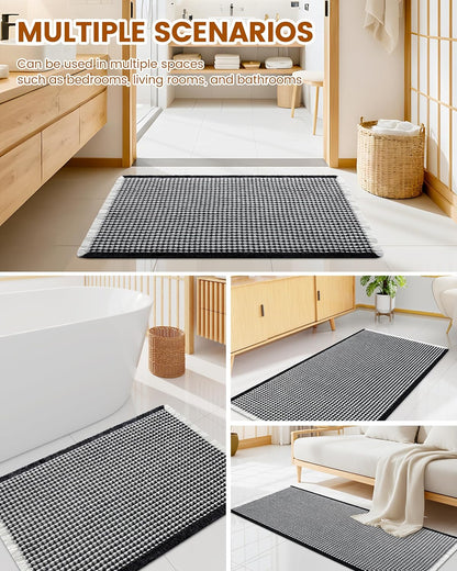 Smiry Waffle Bath Mat 30x20, Extra Soft Absorbent Bathroom Rugs, Non Slip Machine Washable Quick Dry Bath Rugs for Bathroom Floor, Tub, Shower, Home Decor Accessories, Brown