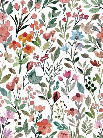 Simon&Siff Floral Peel and Stick Wallpaper, 17.3" x 120" Self Adhesive Wallpaper Boho Flower Kitchen Cabinets Furniture Decorative Renter Friendly Wall Paper