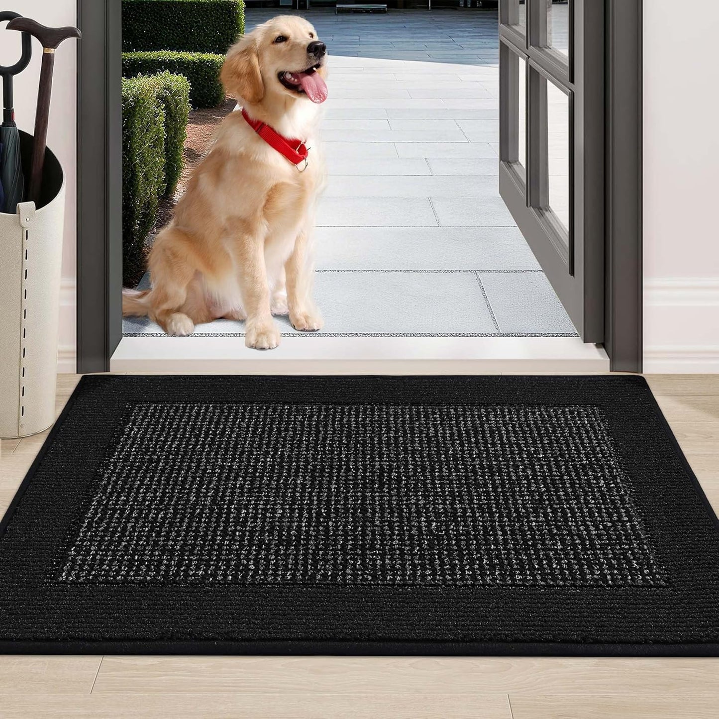BEQHAUSE Indoor Door Mat 20" x 32", Dirt Trapper Door Mats Non-Slip Entryway Rugs Washable, Resist Dirt Absorbent Welcome Mat, Low Profile Floor Mats for Front Back Door and Entryway, Taupe