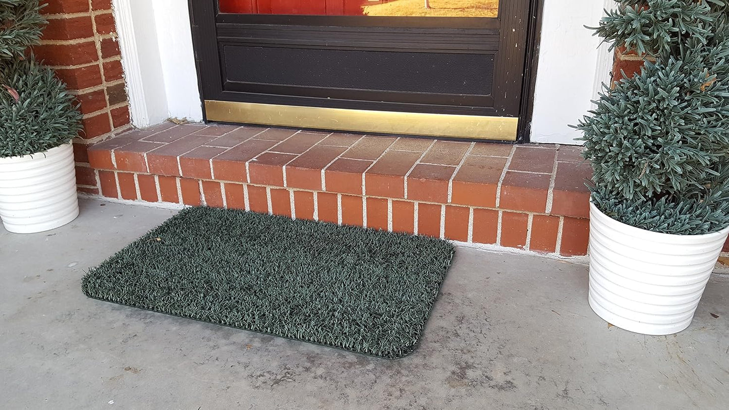 GrassWorx Clean Machine Flair Doormat, 18" x 30", Evergreen (10372030)