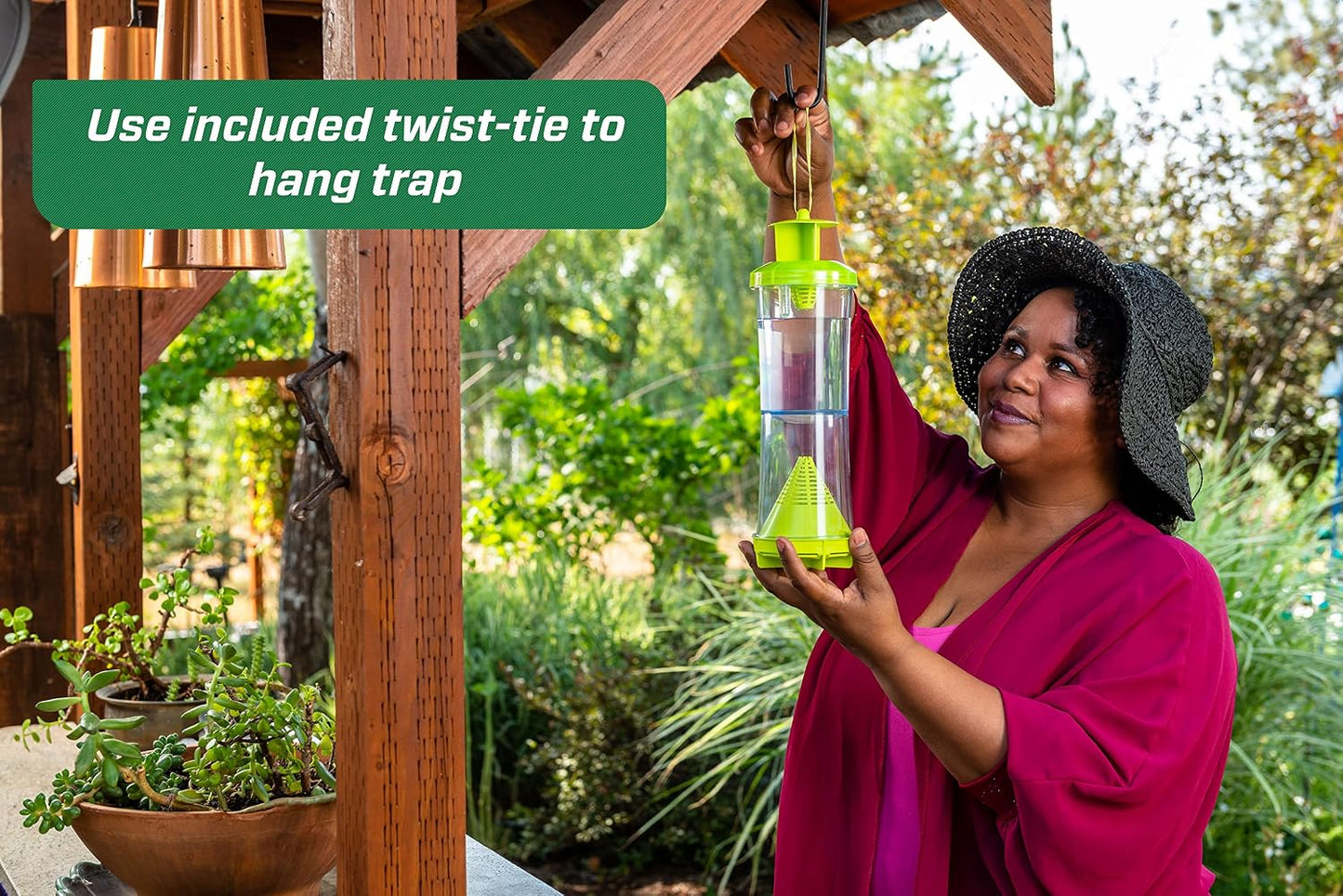 RESCUE! WHY Trap for Wasps, Hornets, & Yellowjackets – Hanging Outdoor Trap - 4 Traps