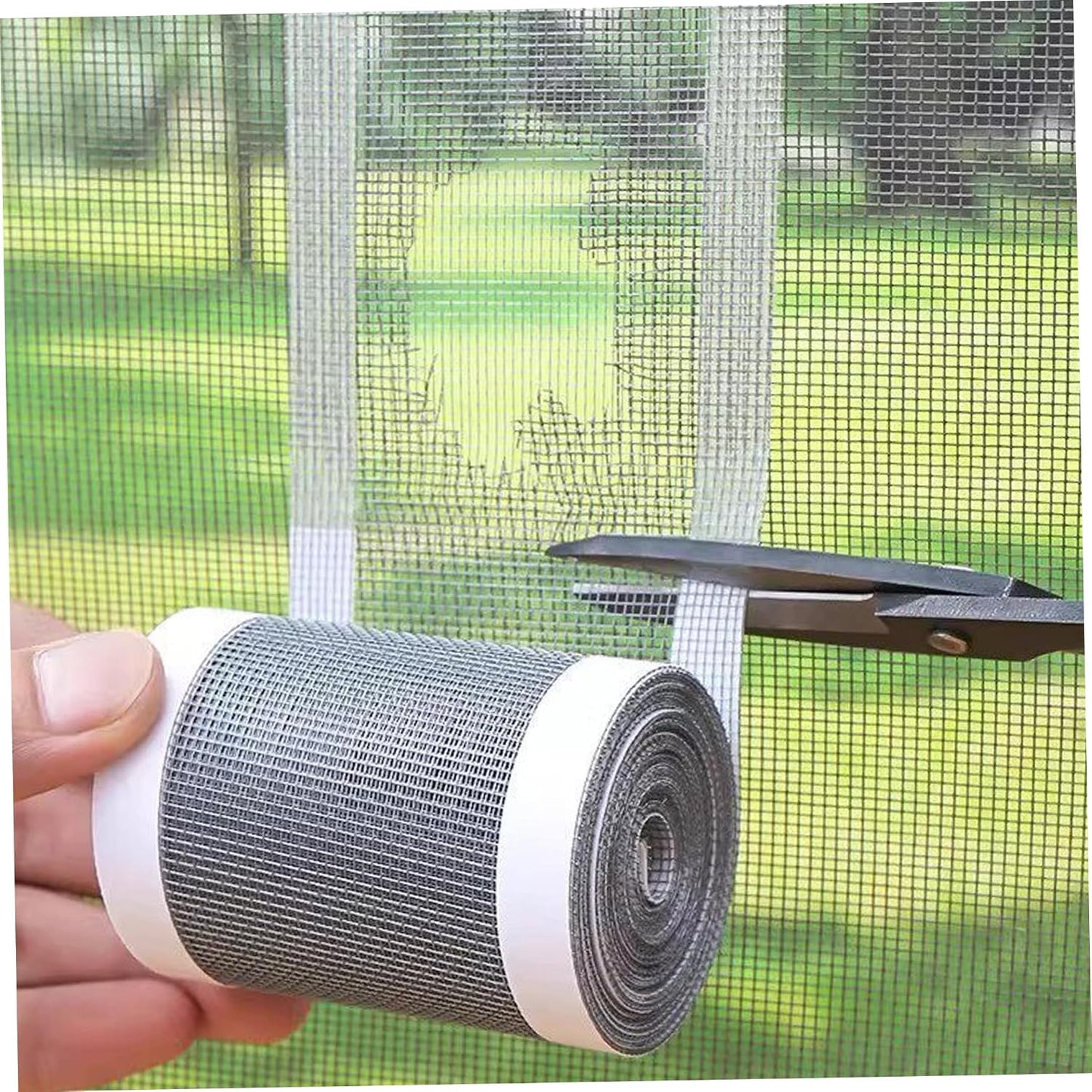 2PCS Screen Tape Mesh Repair, Self-Adhesive Window Screen Repair Tape Patch Kit, Breathable Mesh for Home (3inchx16.4ft)