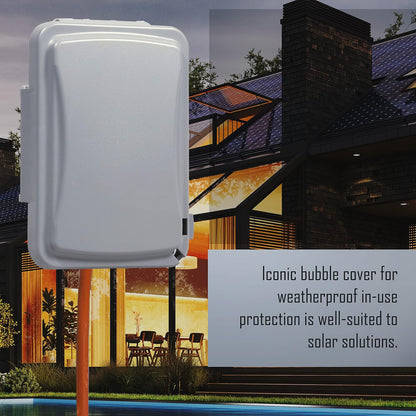 TayMac MM110G Weatherproof Single Outlet Outdoor Receptacle Cover, 5/8 Inches Deep, Grey