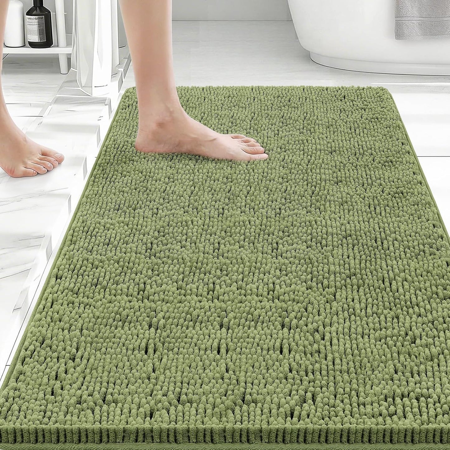 Bcoimo Bathroom Rugs 24x17, Bath Mats for Bathroom Non Slip with Rubber Backing,High Absorbent Microfiber Bath Rugs Quick Drying, Machine Washable, Durable Decor