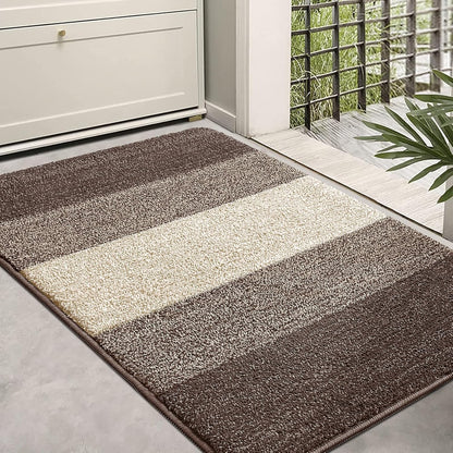 Kitinjoy Indoor Outdoor Door Mat, 32x20 Non-Slip Absorbent Dirt Trapper, Low-Profile Washable Inside Entrance Front Floor Mat, Sturdy Soft Entry Doormats for Entryway, Grey