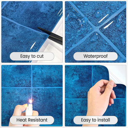 5 Sheets Peel and Stick Backsplash, Self Adhesive Wall Tiles, 3D Adhesive Tile Backsplash, 12"x12"Premium Self Adhesive Wall Tiles Peel and Stickfor Kitchen, Bathroom, RV(Spring Moss)