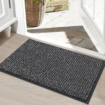 BEQHAUSE Dirt Trapper Door Mat 20" x 32", Non-Slip Washable Doormats Entrance Mat, Dirt Resistant and Absorbent Welcome Mat, Low Profile Floor Mats for Front Back Door and Entryway, Beige