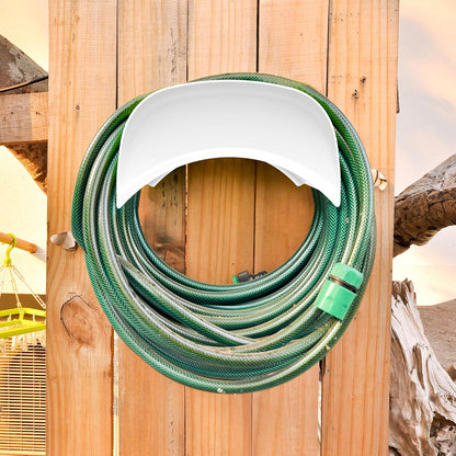 Gardzen Heavy Duty Hose Hanger Wall Mount, Hose Holder, Hook, Rack, Support for Outside, White