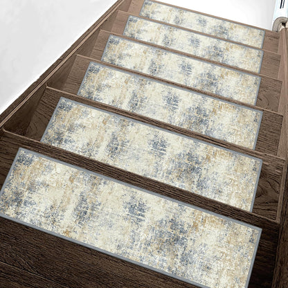 sarben Non Slip Stair Treads for Wooden Steps 15PCS - 8"x30" Indoor Safety Carpet, Edging Mats with TPE Adhesive Backing, Pet and Elderly Friendly Stair Rugs (Taupe) - Colors A