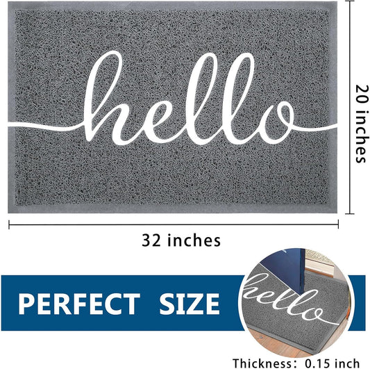 EARTHALL Door Mat Outside Inside Home Doormat, 30"x17.5", Durable Floor Mat Non Slip Mat Ultra Absorb Mud Easy Clean Front Doormat for Garage, Entryway, Patio, High Traffic Areas, Black