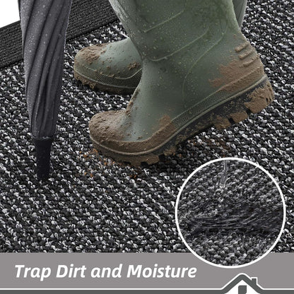 BEQHAUSE Indoor Door Mat 20" x 32", Dirt Trapper Door Mats Non-Slip Entryway Rugs Washable, Resist Dirt Absorbent Welcome Mat, Low Profile Floor Mats for Front Back Door and Entryway, Taupe