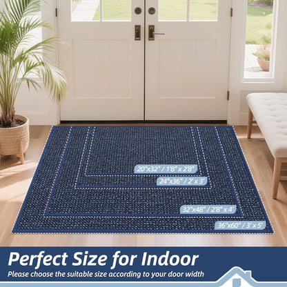 BEQHAUSE Dirt Trapper Door Mat 20" x 32", Non-Slip Washable Doormats Entrance Mat, Dirt Resistant and Absorbent Welcome Mat, Low Profile Floor Mats for Front Back Door and Entryway, Beige