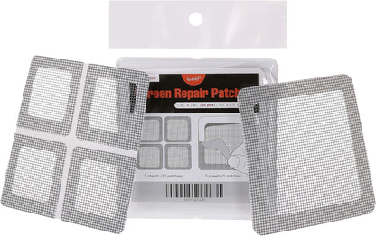 by.RHO Window and Door Screen Repair Patch kit. 25 Patches, (1⅞" x 1⅞" x 20pcs) (3½" x 3½" x 5pcs)