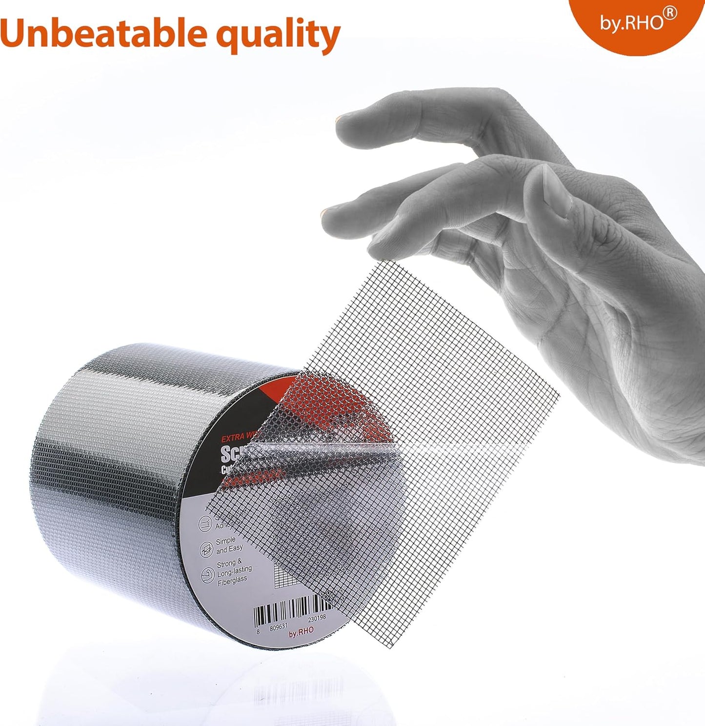 by.RHO Window Screen Repair Kit Tape. Black XL(15FT). 3-Layer Strong Adhesive & Waterproof Fiberglass Covering Wire mesh Repair for Window Screen and Screen Door tears Holes Screen Repair kit