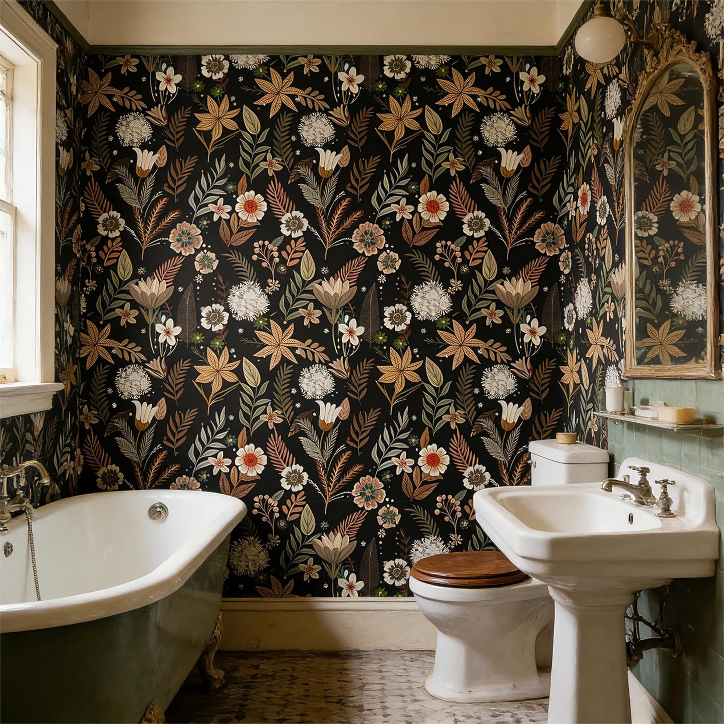 Peel and Stick Wallpaper Removable Self-Adhesive, Renter Friendly Waterproof Vinyl Contact Paper, Boho Self Stick Wall Paper for Bedroom Bathroom Cabinet Furniture Makeover, 17.5" x 118"