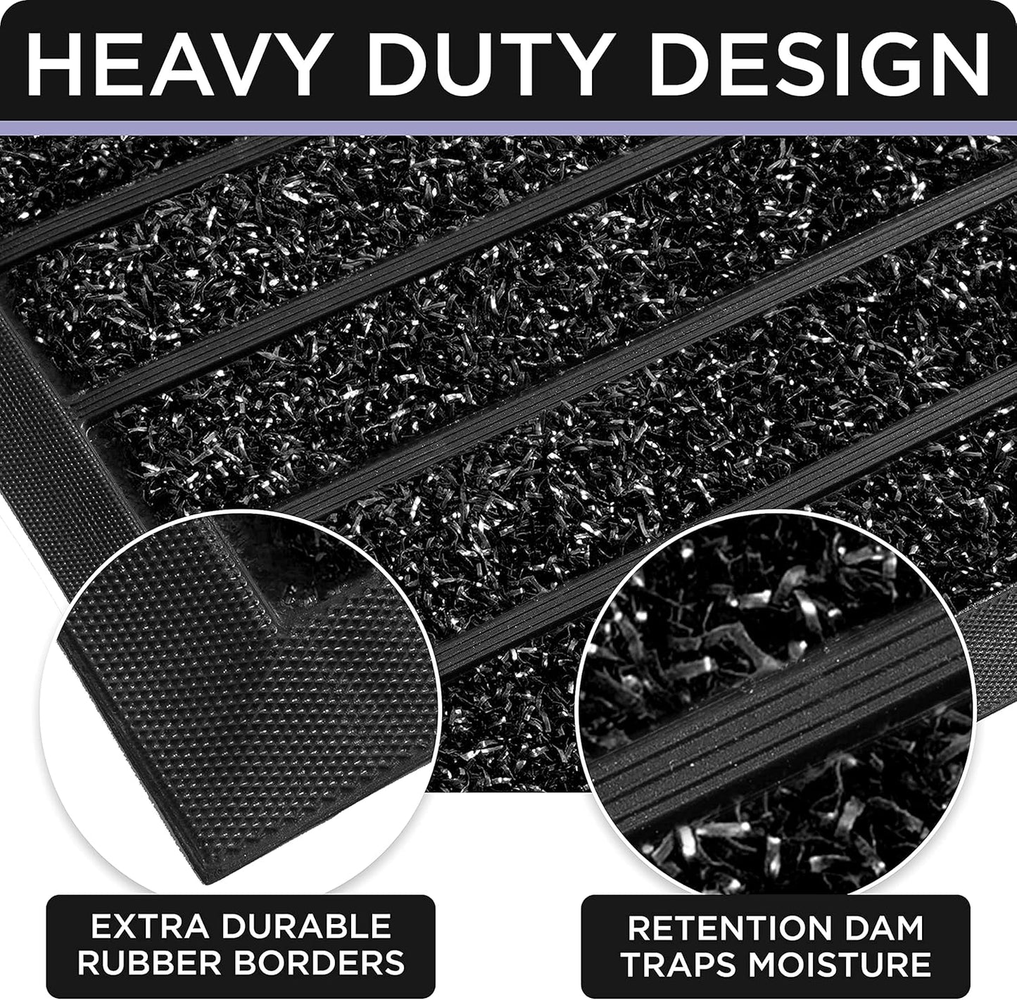 ubdyo Extra Durable Door Mat - Dirt Trapping Outdoor Welcome Mats - Non-Slip Outdoor Indoor Entrance - Low Profile Front Doormat (30" x 17", Bright Brown)