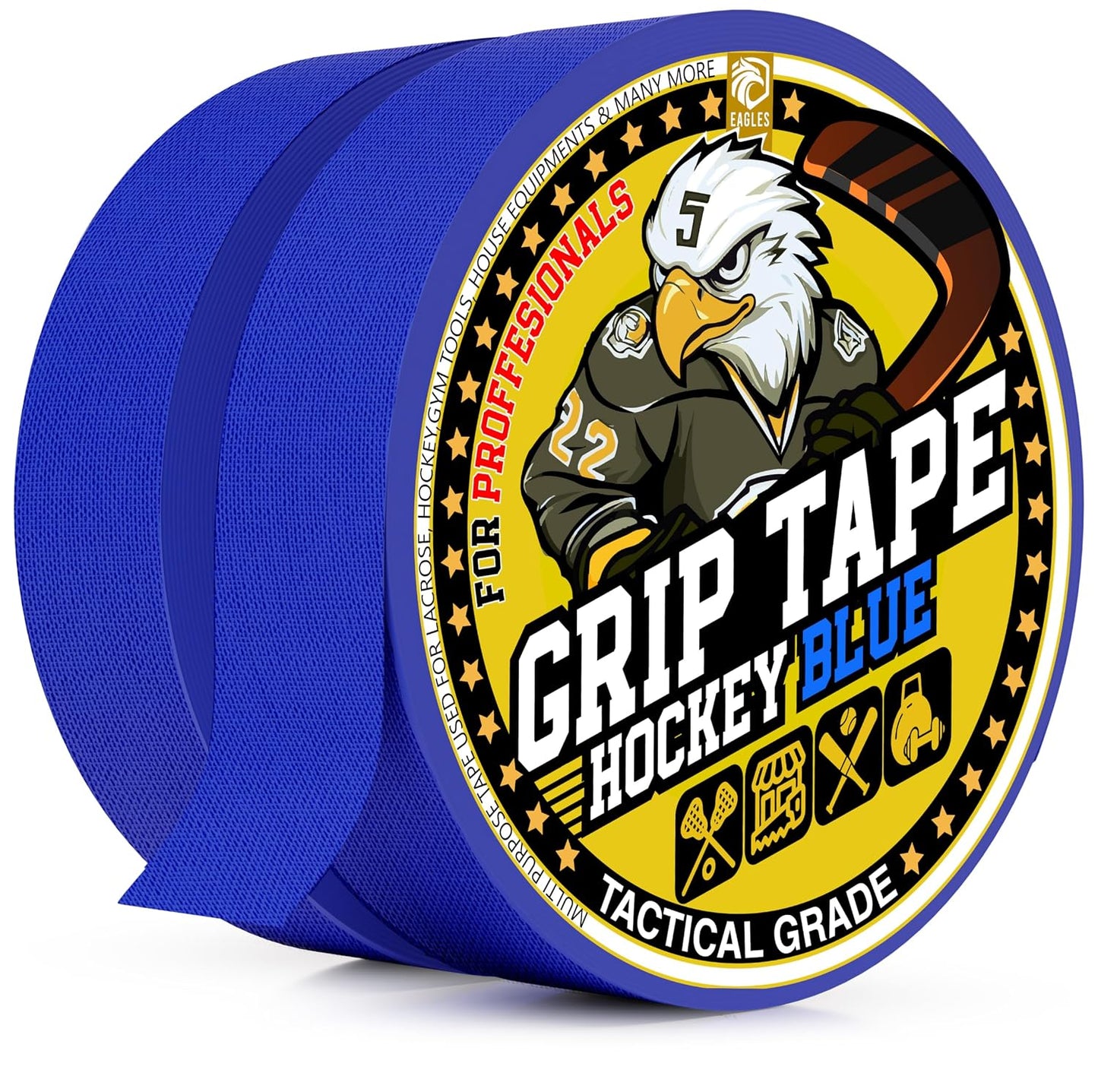 EAGLES Hockey Tape Multipurpose Cloth Tape Roll for Lacrosse Baseball & Softball Bats, Rackets, Pullup Bars, Gardening Tools, Sports Gift Perfect for Wrist, Ankle, Foot, Knee and Hand Taping (Clear)
