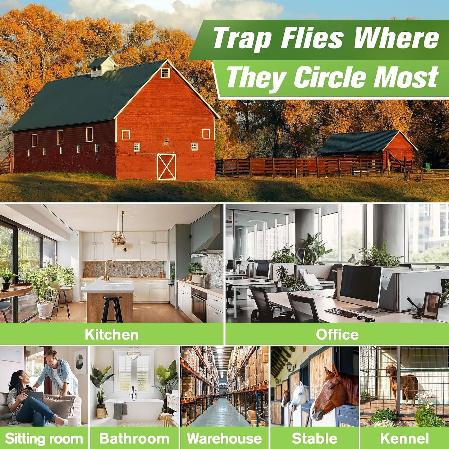 Qualirey 30 Pack XL Window Fly Traps for Indoors, Extra Large Fly Paper Sticky Strips, Waterproof & Non Toxic Clear Sticky Traps for Windows, Bug Catcher for House, Kitchen and Office(15"×3")