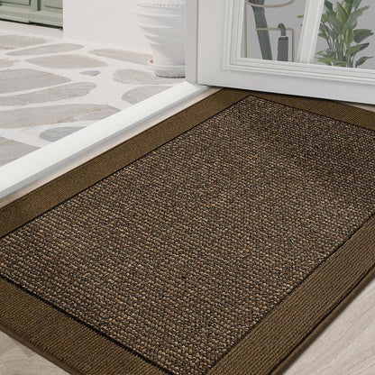 BEQHAUSE Indoor Door Mat 20" x 32", Dirt Trapper Door Mats Non-Slip Entryway Rugs Washable, Resist Dirt Absorbent Welcome Mat, Low Profile Floor Mats for Front Back Door and Entryway, Taupe